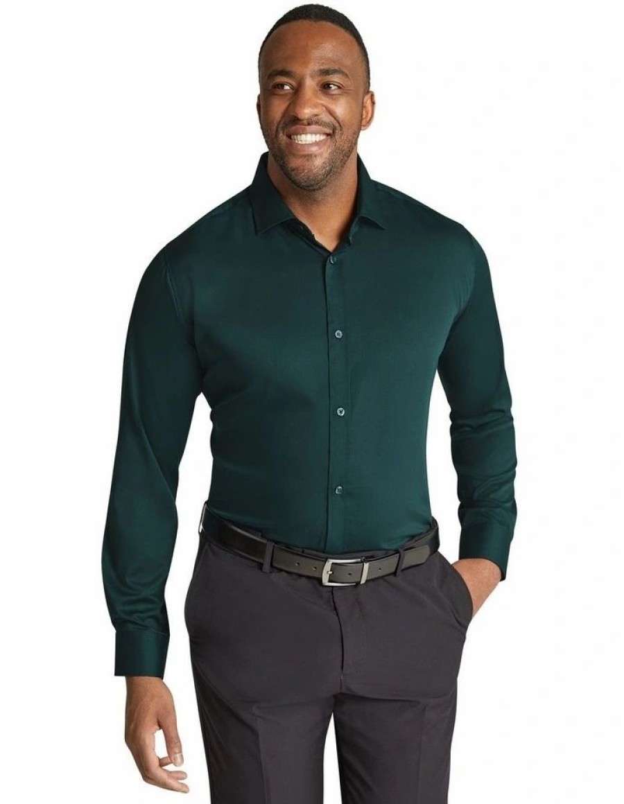 Suiting & Occasionwear * | Johnny Bigg Classical Hamilton Stretch Dress Shirt In Green Emerald