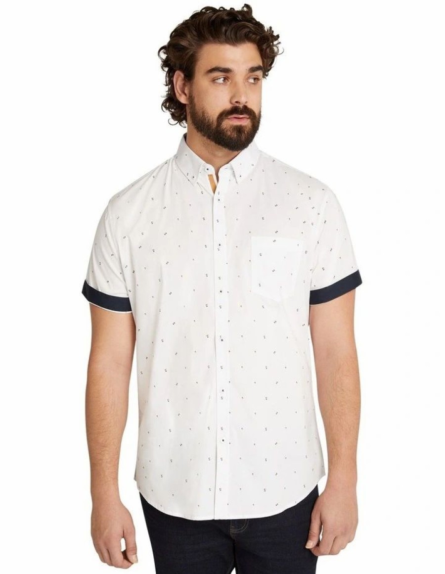 Big & Tall * | Johnny Bigg Crazy Deals Simpson Stretch Shirt In White