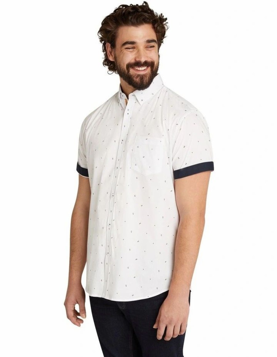 Big & Tall * | Johnny Bigg Crazy Deals Simpson Stretch Shirt In White