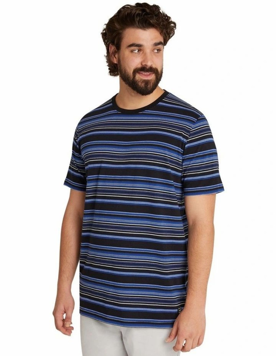 Clothing * | Johnny Bigg New Threads Global Stripe Longline Tee In Blue