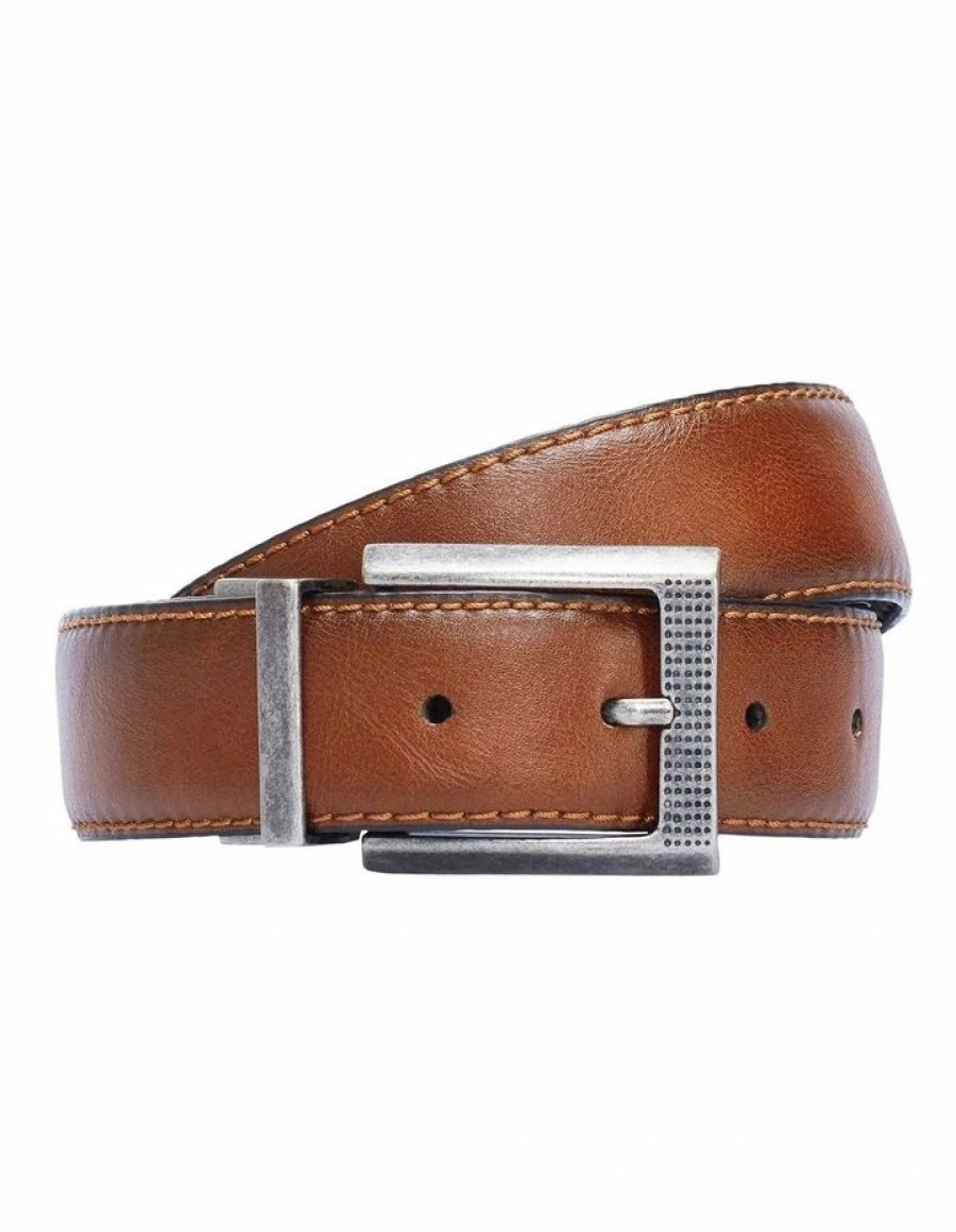 Accessories * | Johnny Bigg Cheaper Stretch Reversible Prong Belt Black/Tan