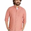 Big & Tall * | Johnny Bigg Cheap Serge Linen Blend Shirt In Coral