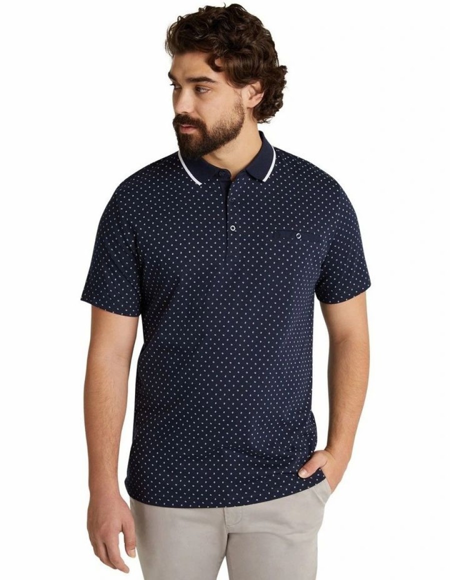 Clothing * | Johnny Bigg Official Taylor Print Polo In Navy