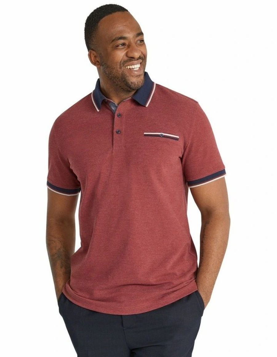 Clothing * | Johnny Bigg New Threads Trent Contrast Polo In Burgundy