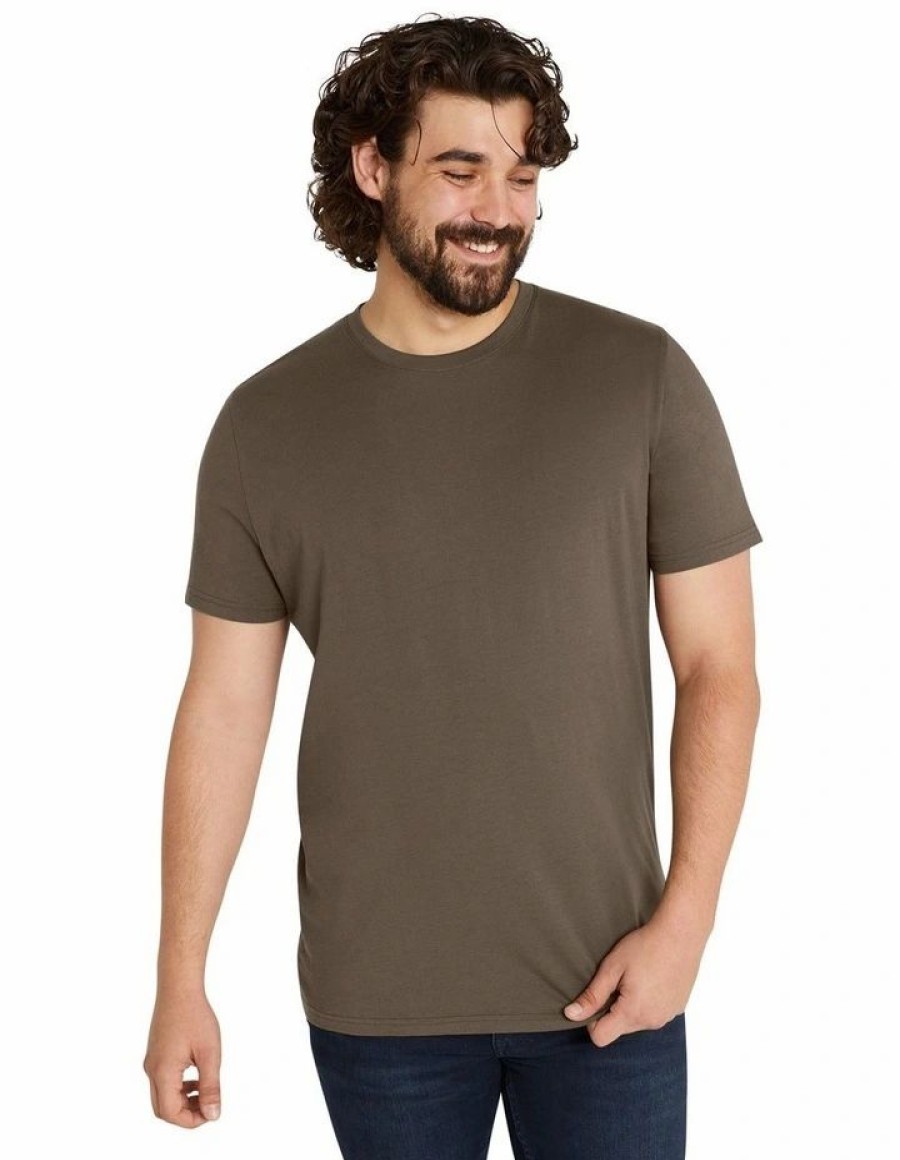 Clothing * | Johnny Bigg Hot Sell Essential Crew Neck Tee In Chocolate Brown