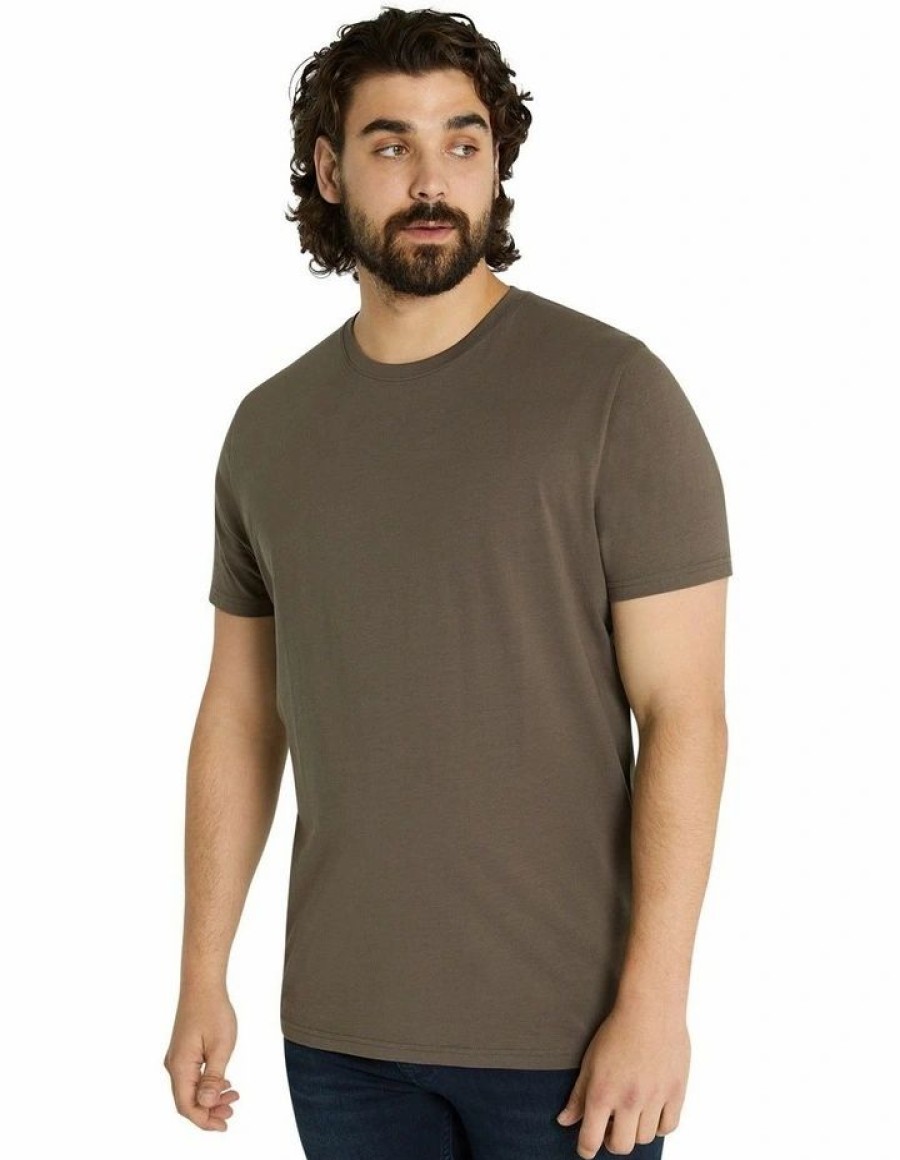 Clothing * | Johnny Bigg Hot Sell Essential Crew Neck Tee In Chocolate Brown