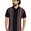 Clothing * | Johnny Bigg Clearance Linden Vertical Stripe Polo In Black