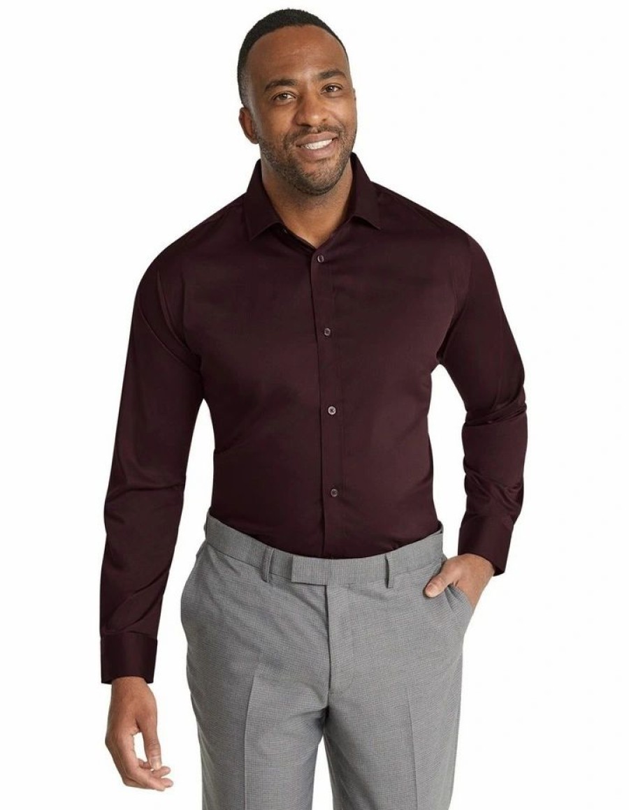 Suiting & Occasionwear * | Johnny Bigg Crazy Deals Hamilton Stretch Dress Shirt In Garnet