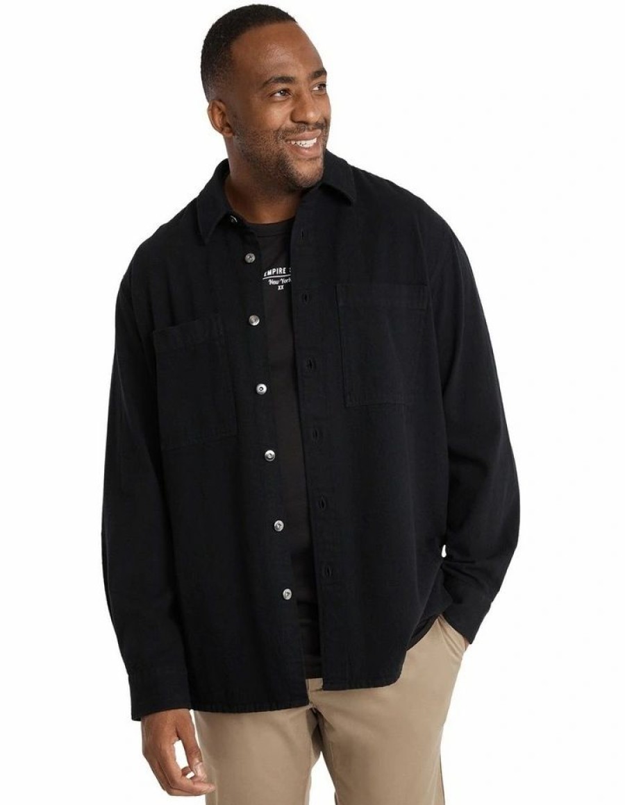 Accessories * | Johnny Bigg Hot Sell Kendrick Twill Overshirt In Black