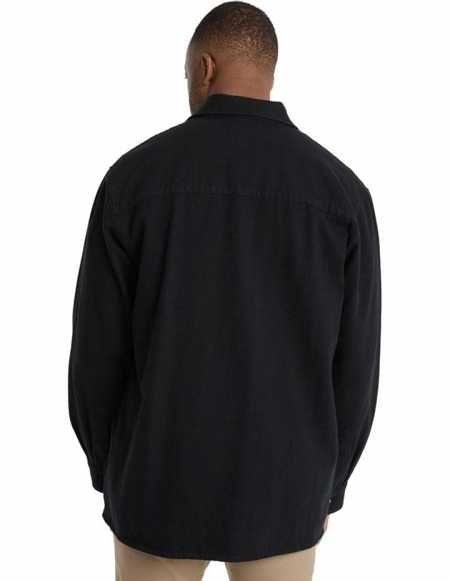 Accessories * | Johnny Bigg Hot Sell Kendrick Twill Overshirt In Black