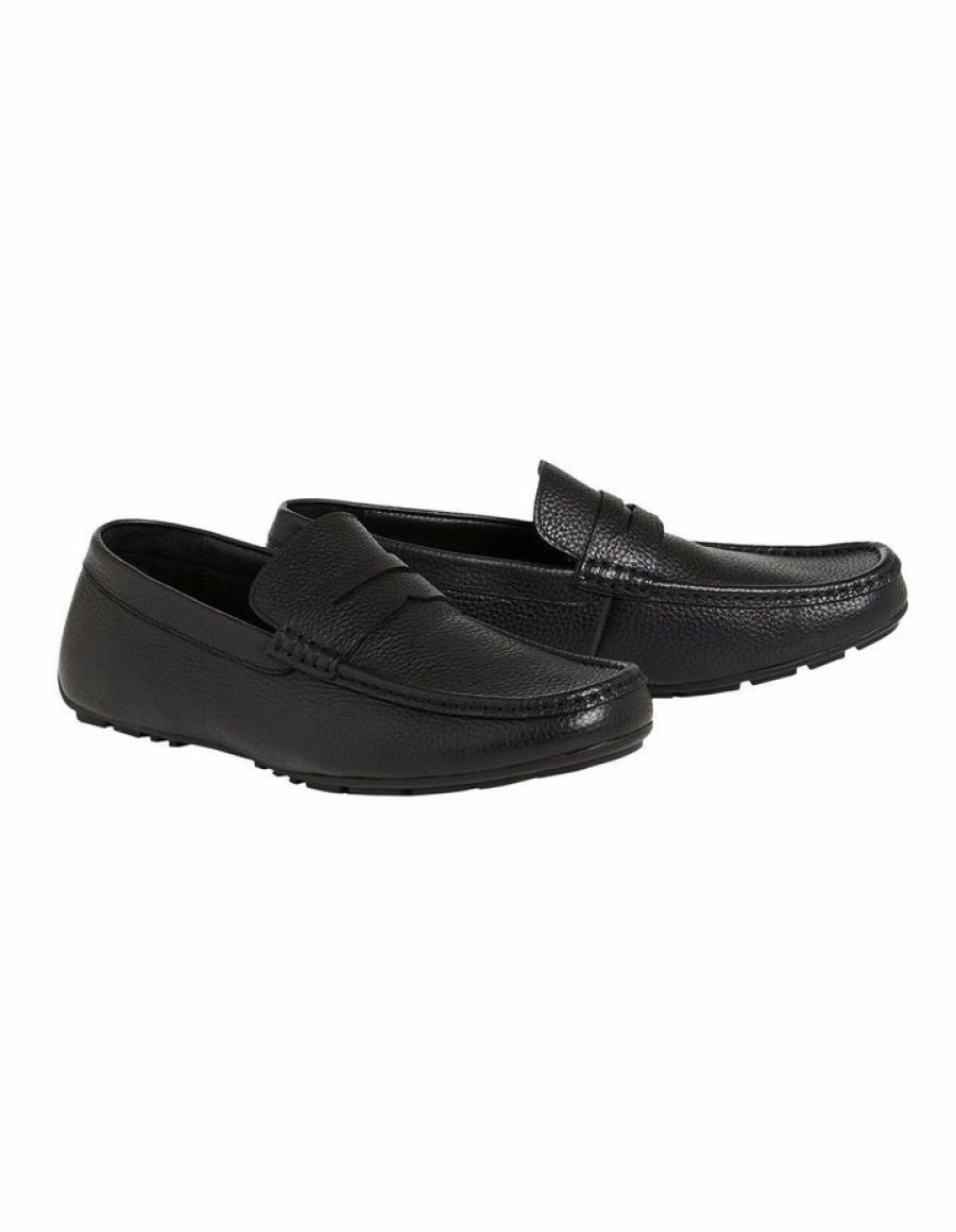 Shoes * | Johnny Bigg Outlet Sale Warren Leather Driver In Black