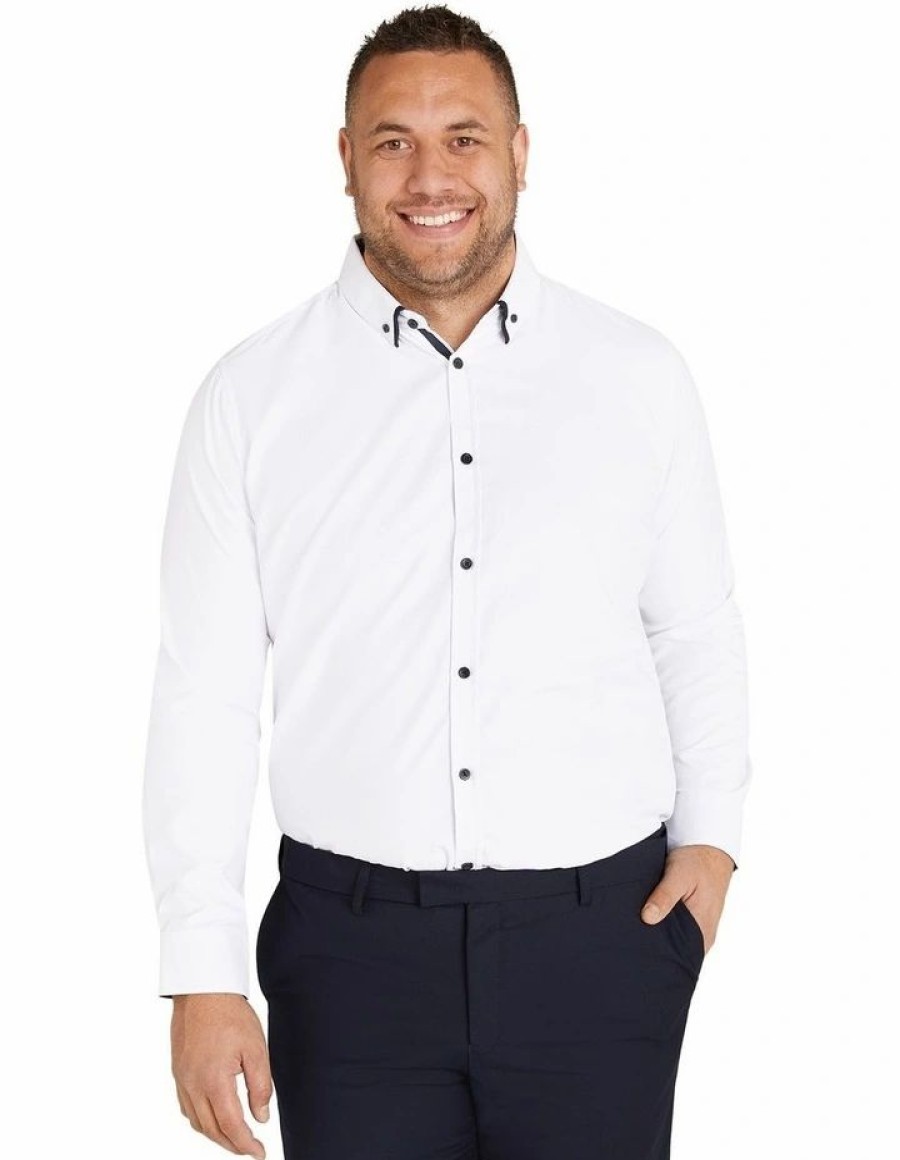 Big & Tall * | Johnny Bigg Clearance Romeo Textured Shirt In White