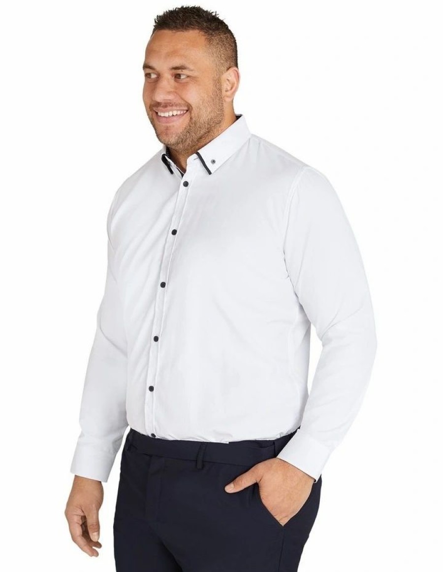 Big & Tall * | Johnny Bigg Clearance Romeo Textured Shirt In White