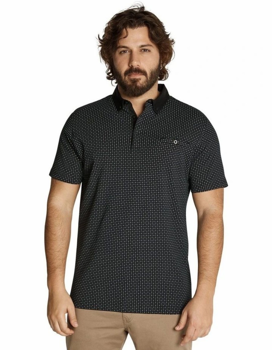 Clothing * | Johnny Bigg Official The Bedford Print Polo Black