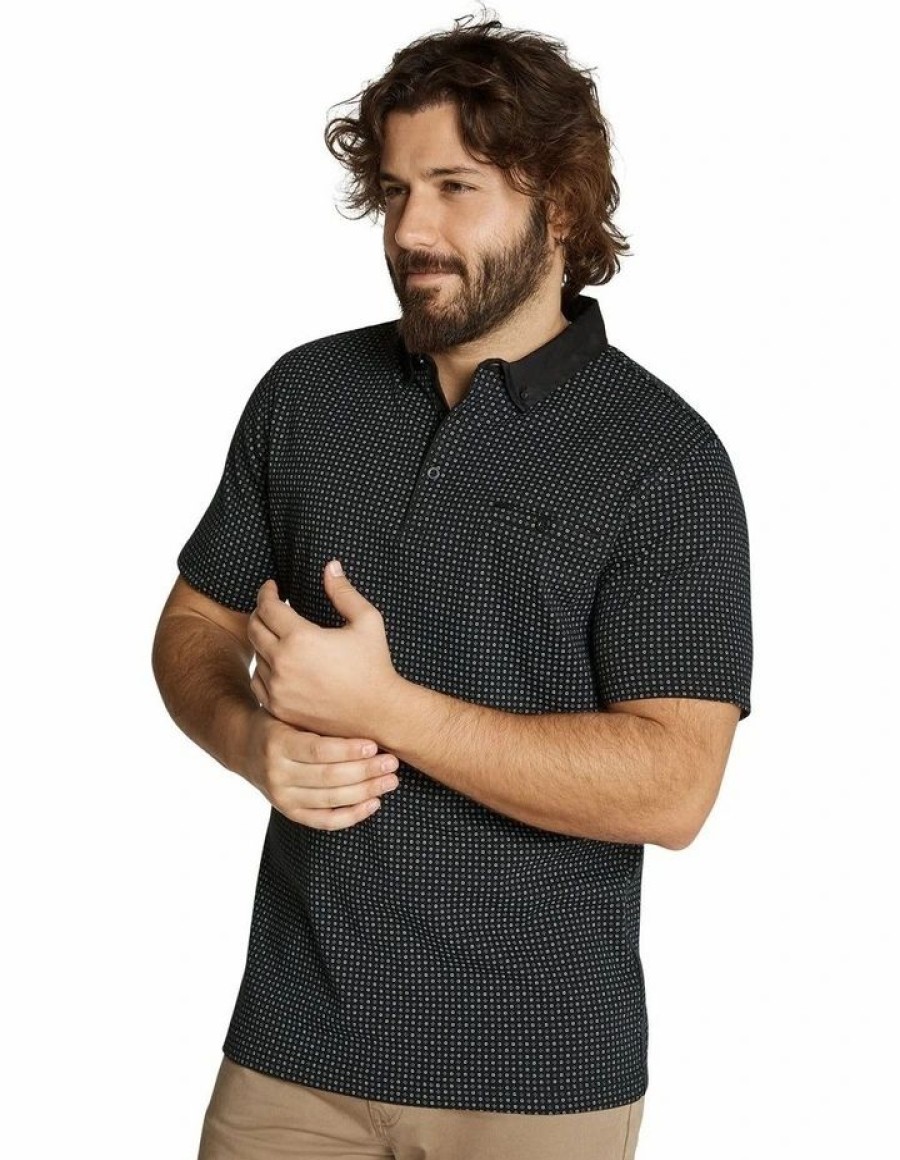 Clothing * | Johnny Bigg Official The Bedford Print Polo Black