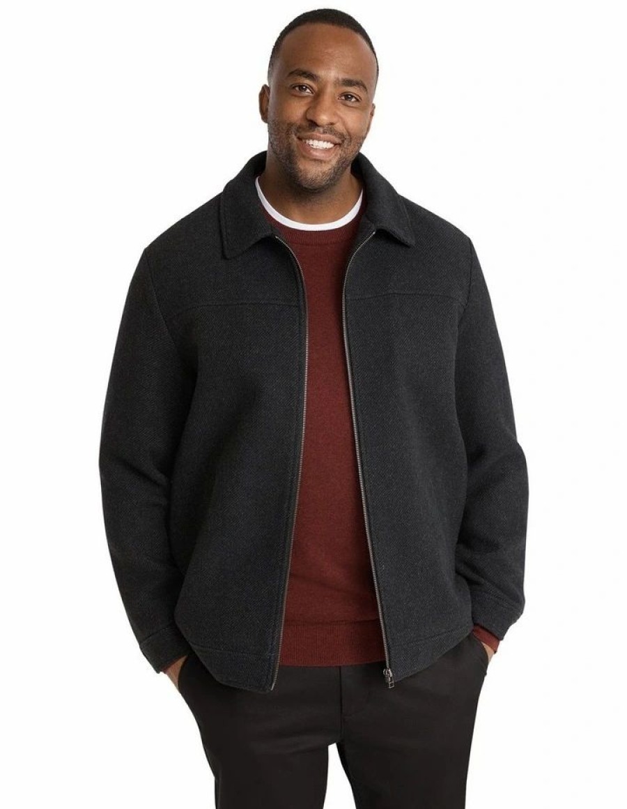 Big & Tall * | Johnny Bigg Bestsellers Paddington Zip Jacket In Grey Charcoal