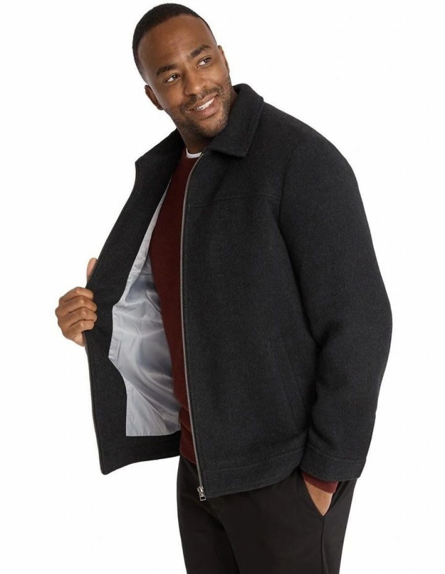 Big & Tall * | Johnny Bigg Bestsellers Paddington Zip Jacket In Grey Charcoal