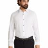 Suiting & Occasionwear * | Johnny Bigg New Washington Textured Bamboo Blend Shirt In White