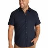 Big & Tall * | Johnny Bigg Official Emile Textured Stretch Shirt In Navy