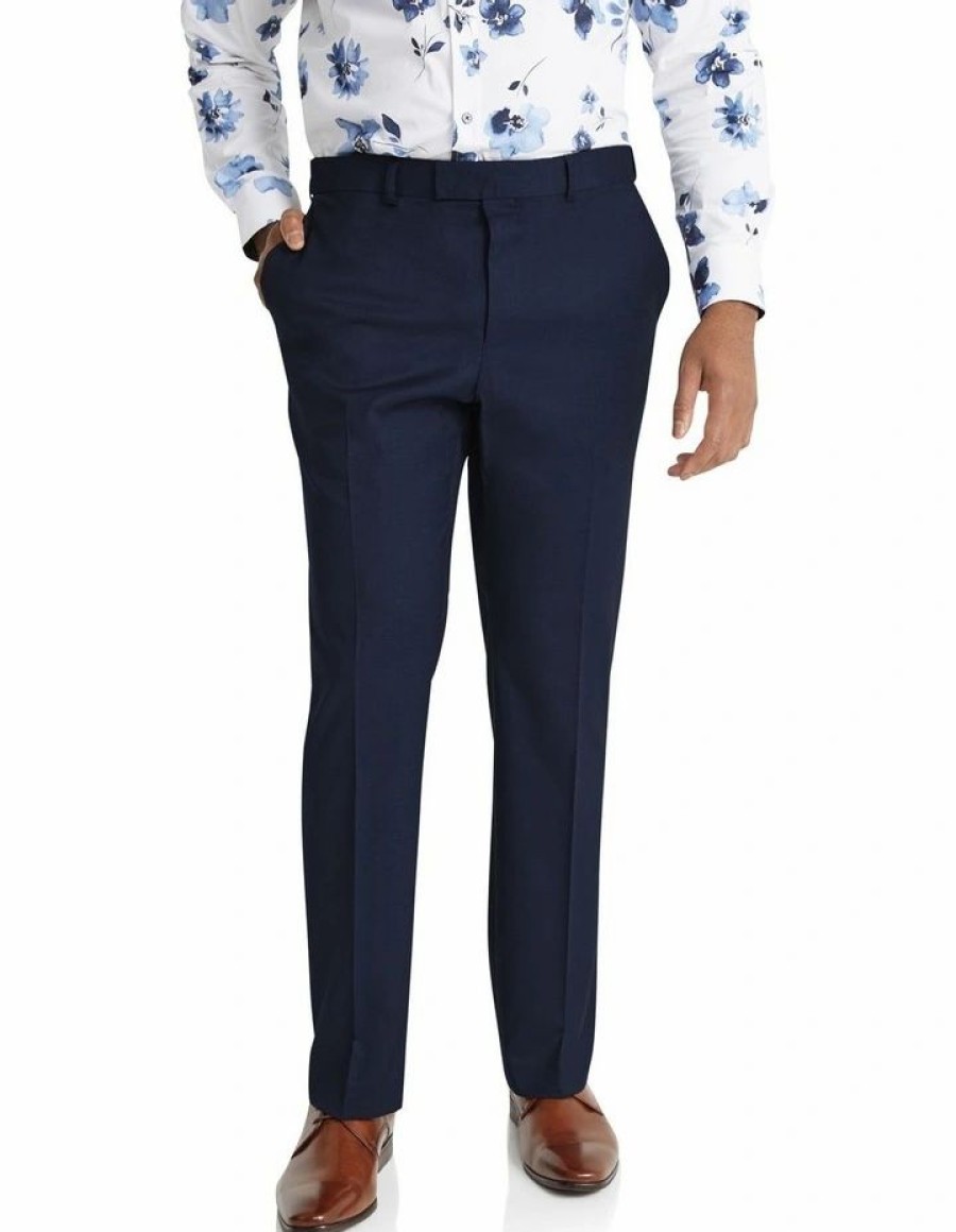 Suiting & Occasionwear * | Johnny Bigg Official Diego Textured Stretch Dress Pant In Blue Royal Blue