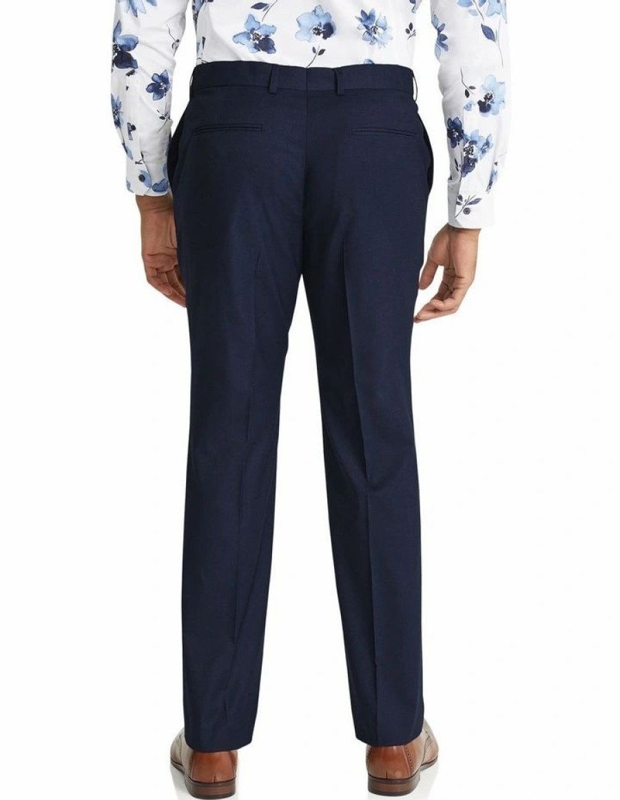 Suiting & Occasionwear * | Johnny Bigg Official Diego Textured Stretch Dress Pant In Blue Royal Blue