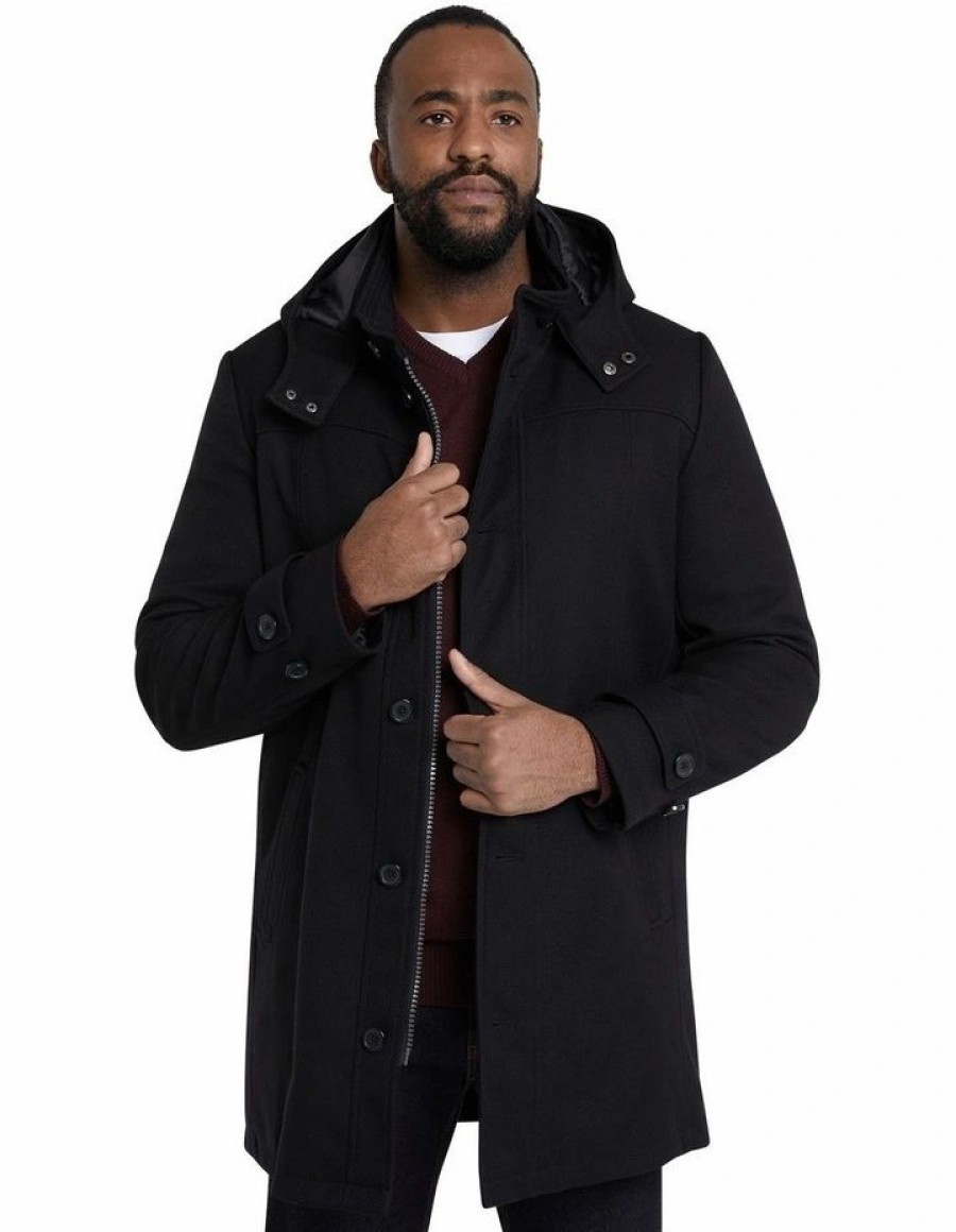 Big & Tall * | Johnny Bigg Outlet Sale The Wales Hood Coat Black