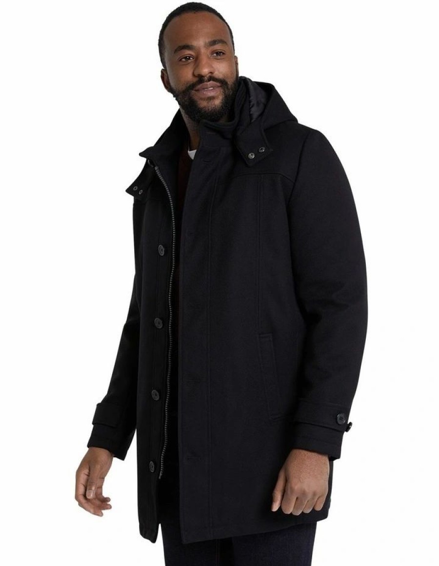 Big & Tall * | Johnny Bigg Outlet Sale The Wales Hood Coat Black