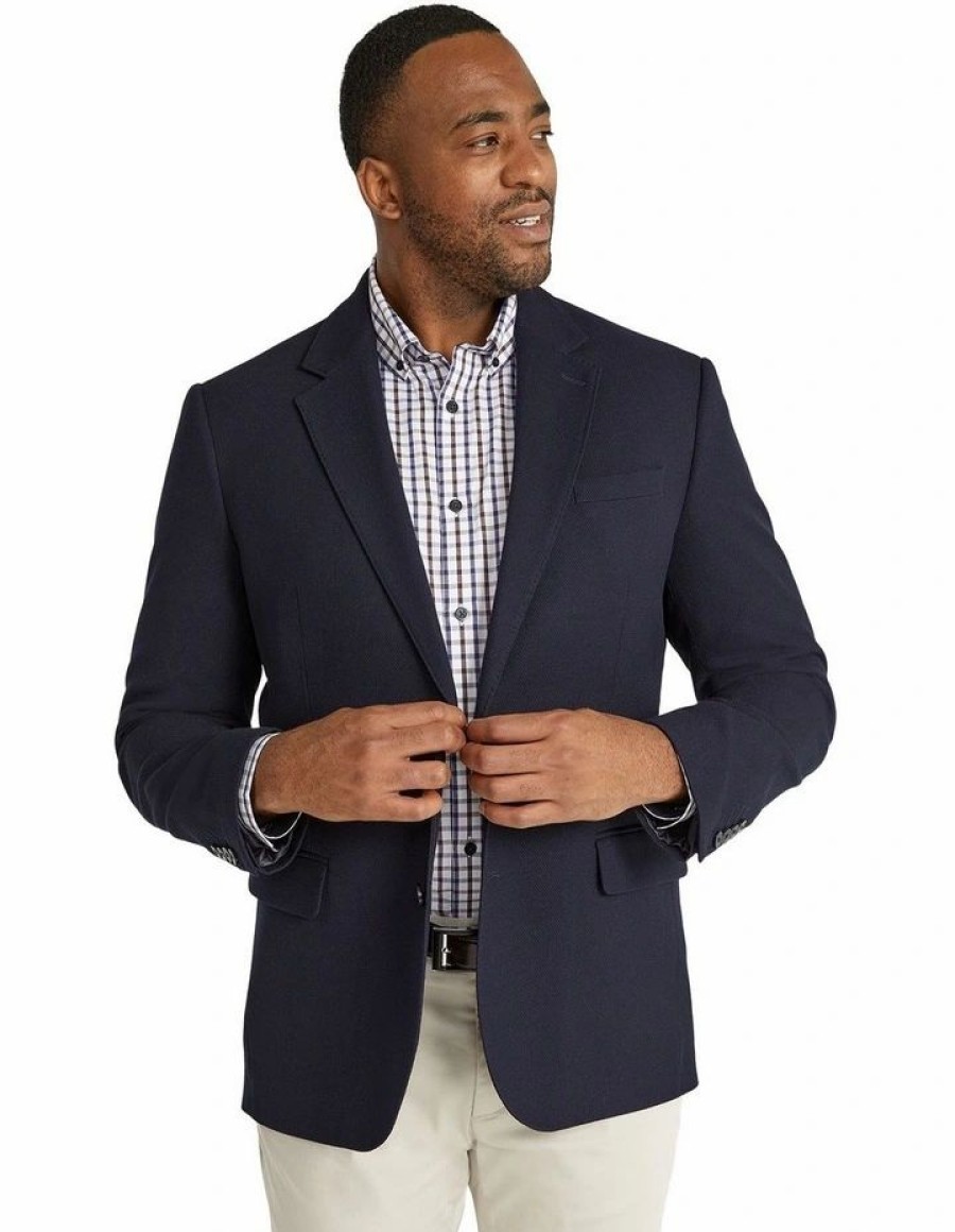 Big & Tall * | Johnny Bigg Best Quality Rafferty Textured Blazer In Blue Navy