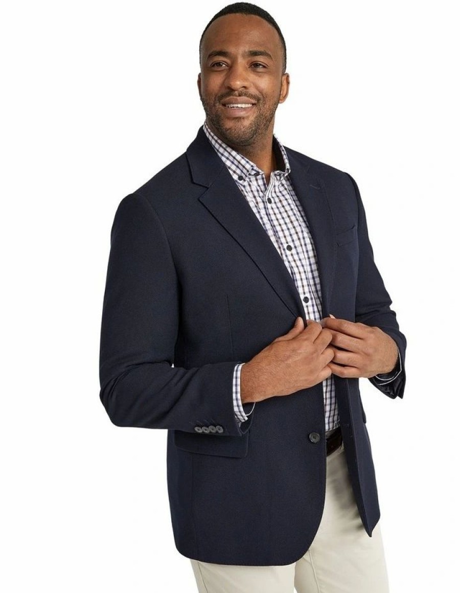 Big & Tall * | Johnny Bigg Best Quality Rafferty Textured Blazer In Blue Navy