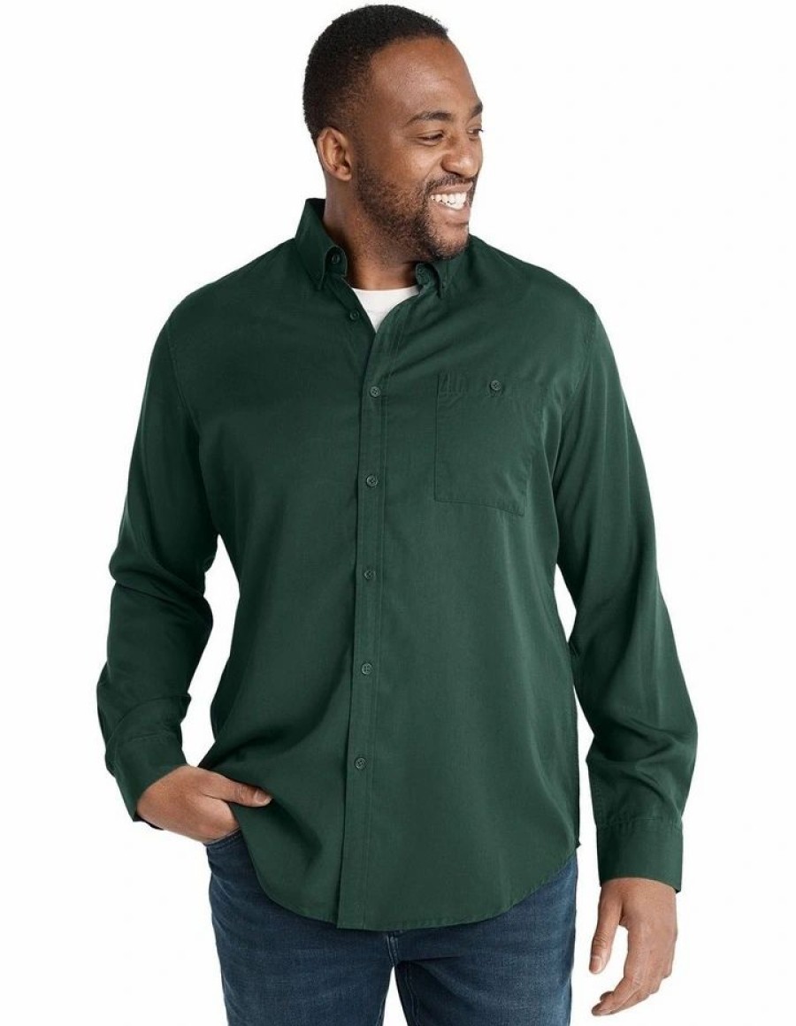 Big & Tall * | Johnny Bigg Official Lincoln Lyocell Shirt In Pine Forest