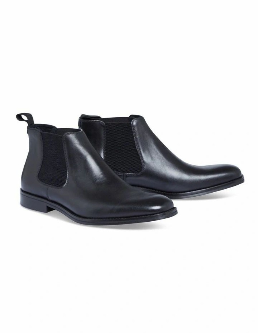 Shoes * | Johnny Bigg Less Expensive Morgan Leather Chelsea Boot Black