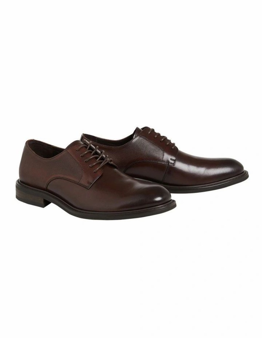 Shoes * | Johnny Bigg Clearance Gordon Textured Dress Shoe In Brown