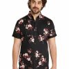 Big & Tall * | Johnny Bigg Typical Style Clive Floral Print Stretch Shirt In Black