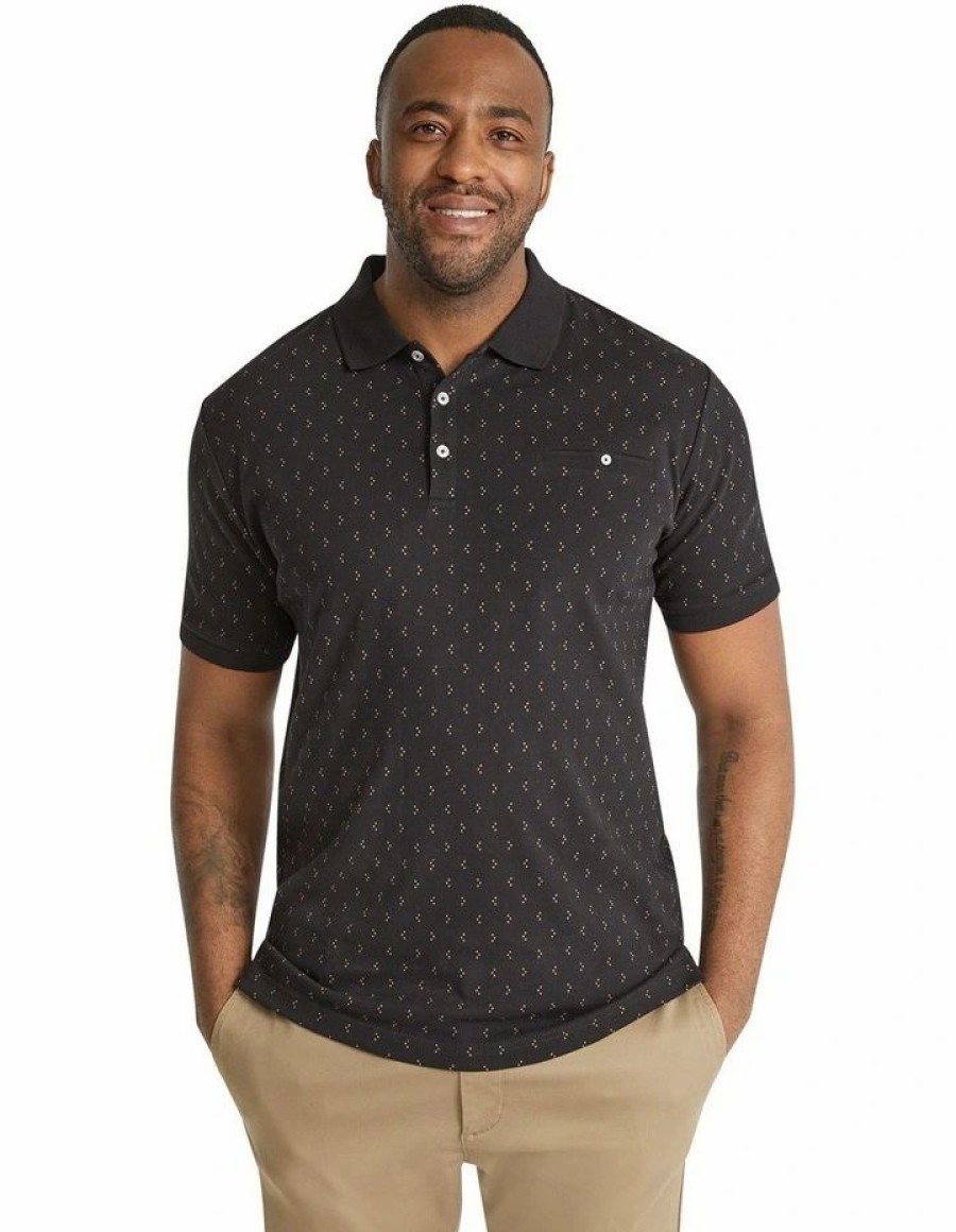 Clothing * | Johnny Bigg Hot Sell Callan Print Polo In Black