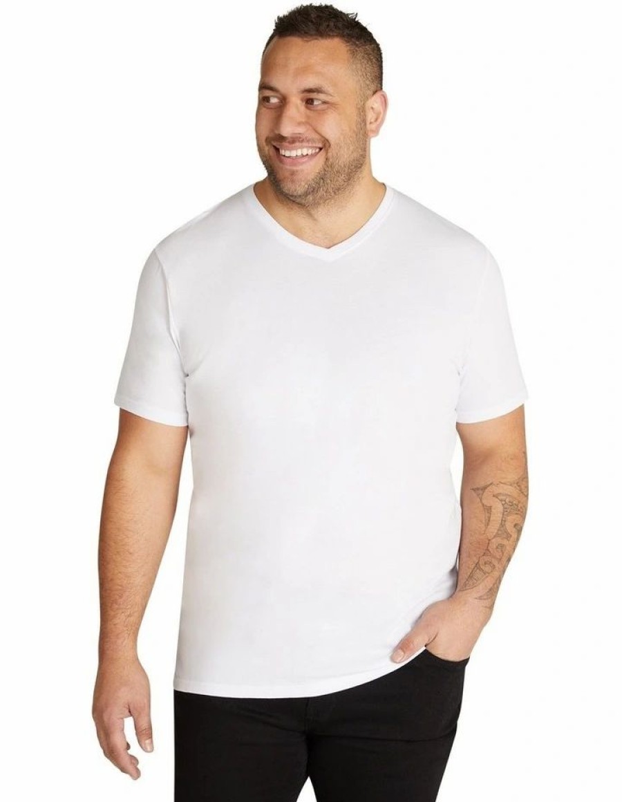 Clothing * | Johnny Bigg Official Essential V Neck Tee In White