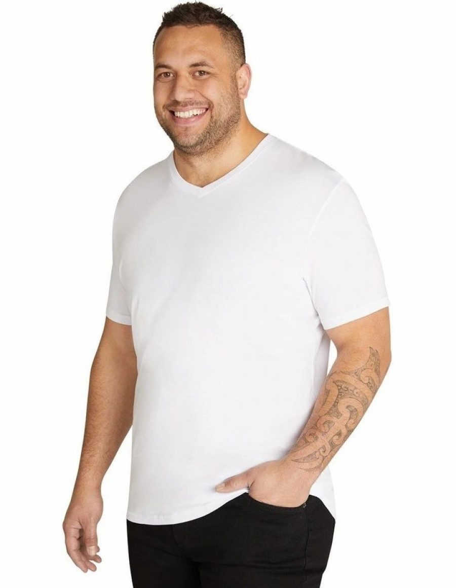 Clothing * | Johnny Bigg Official Essential V Neck Tee In White