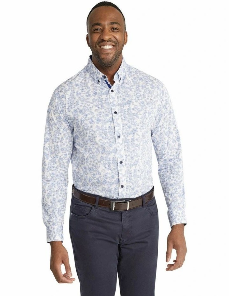 Big & Tall * | Johnny Bigg Clearance Donovan Paisley Print Shirt In White