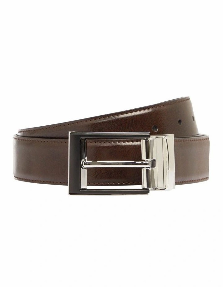 Accessories * | Johnny Bigg Classical Gordon Reversible Prong Belt In Brown Brown/Black