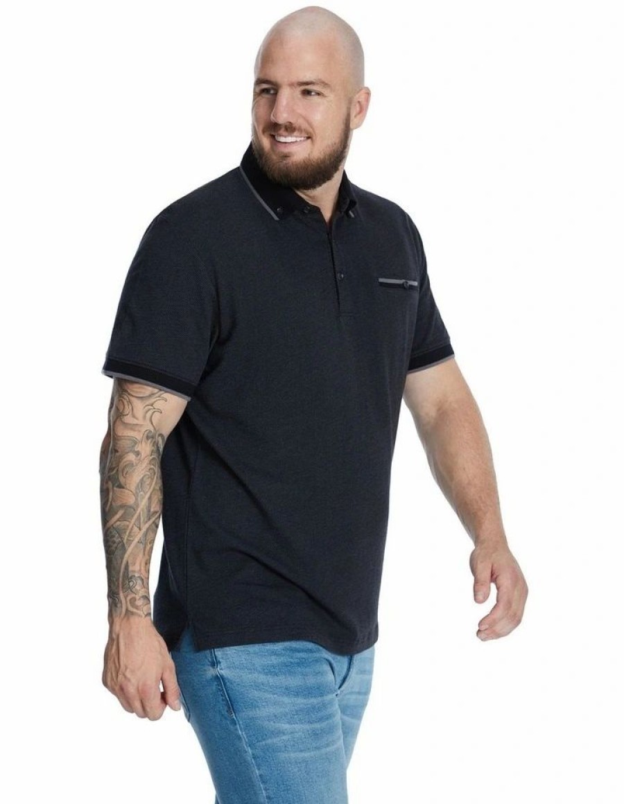 Clothing * | Johnny Bigg Crazy Deals Hudson Tipped Polo Black