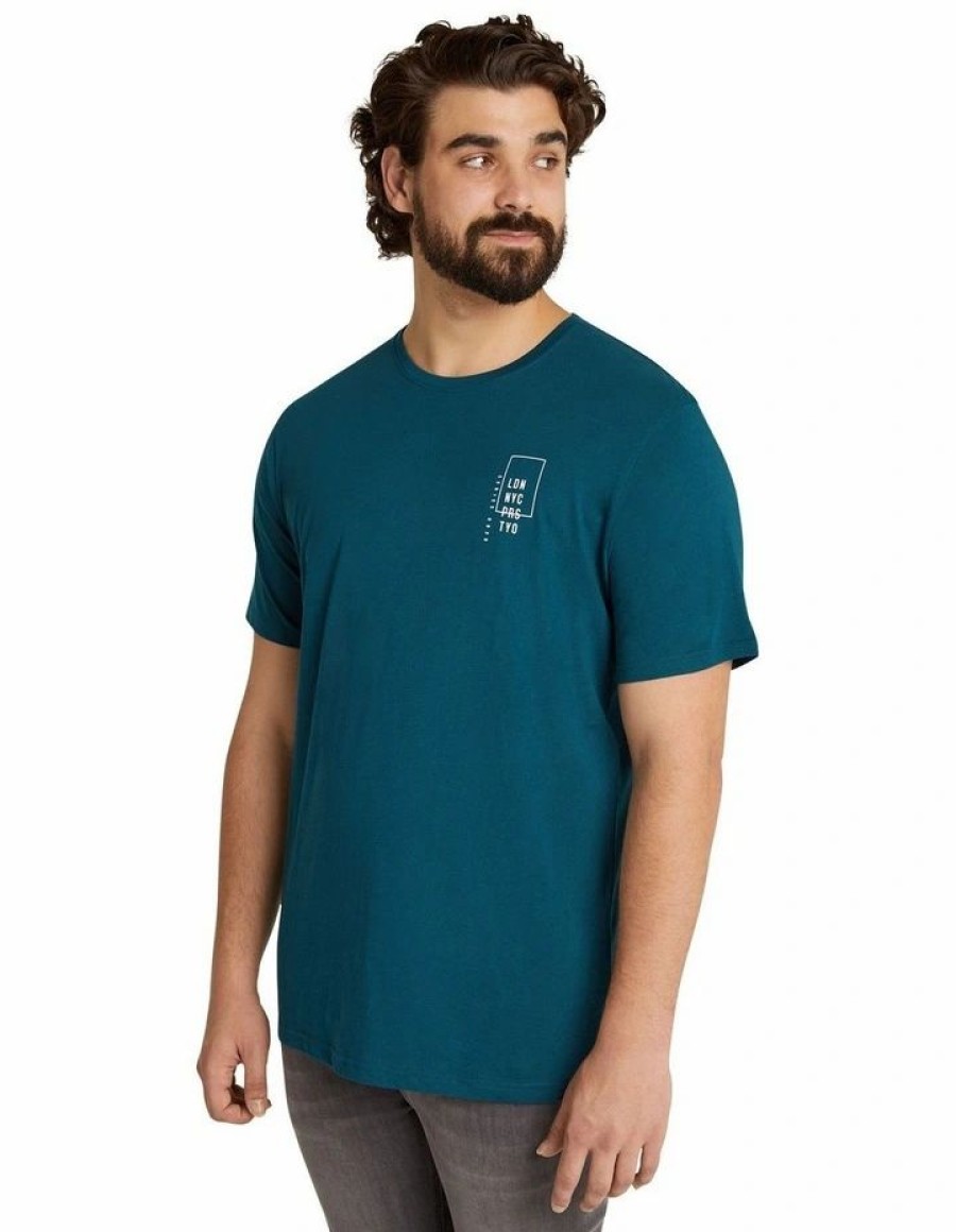 Clothing * | Johnny Bigg New Urban Adventure Crew Neck Tee In Teal