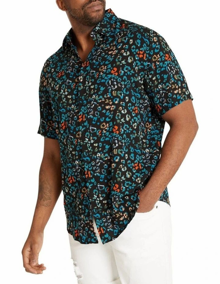 Big & Tall * | Johnny Bigg New Leopard Print Viscose Shirt In Multi Assorted