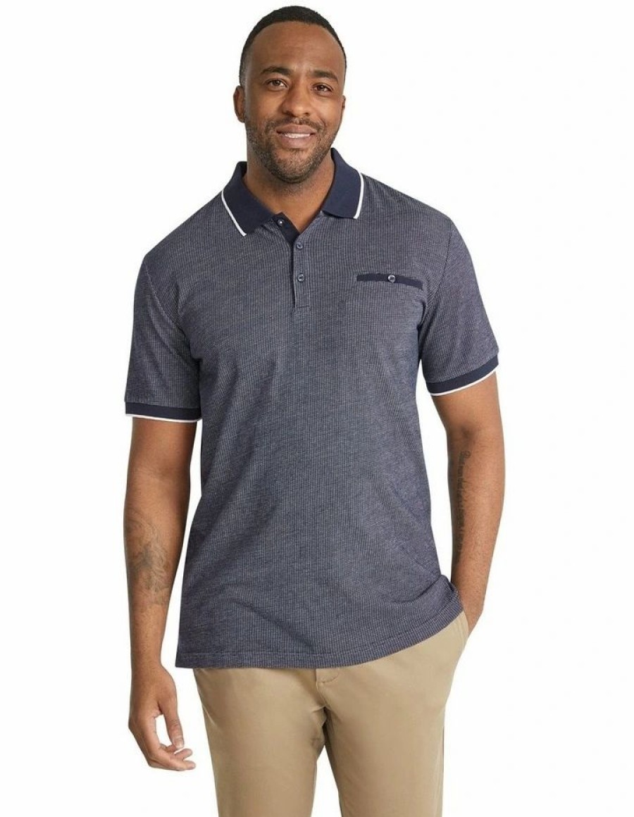 Clothing * | Johnny Bigg Cheaper Burlington Jacquard Polo In Navy