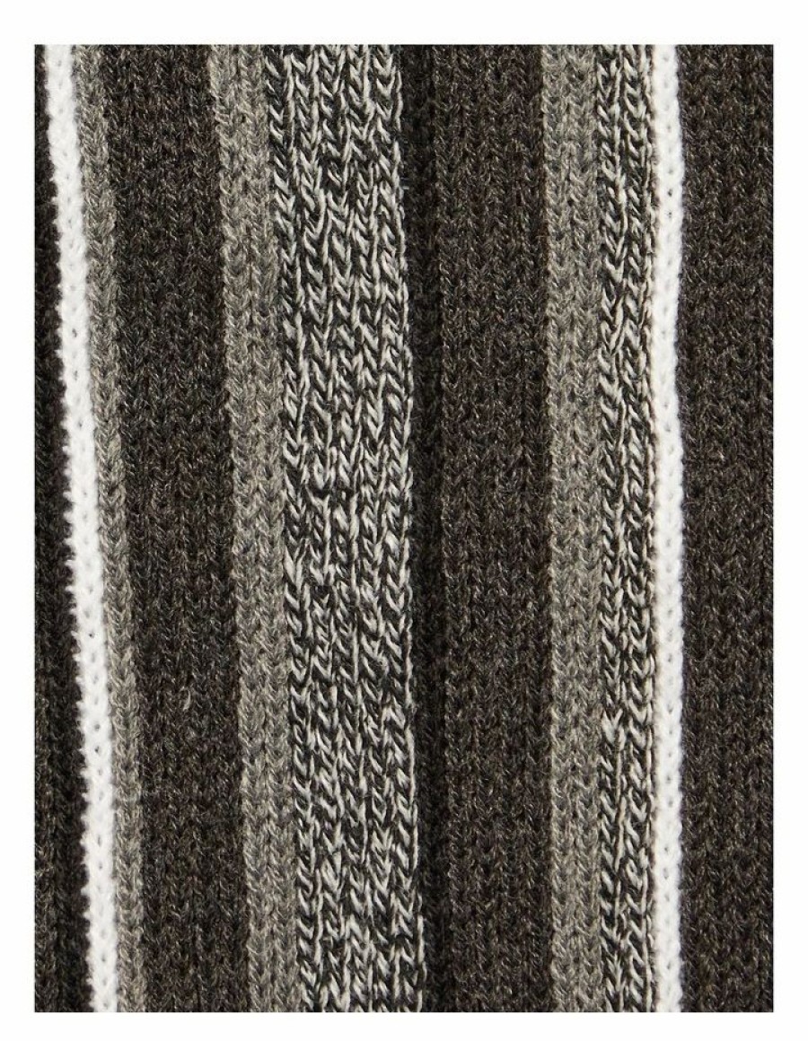 Accessories * | Johnny Bigg New Threads Stripe Knit Scarf In Black