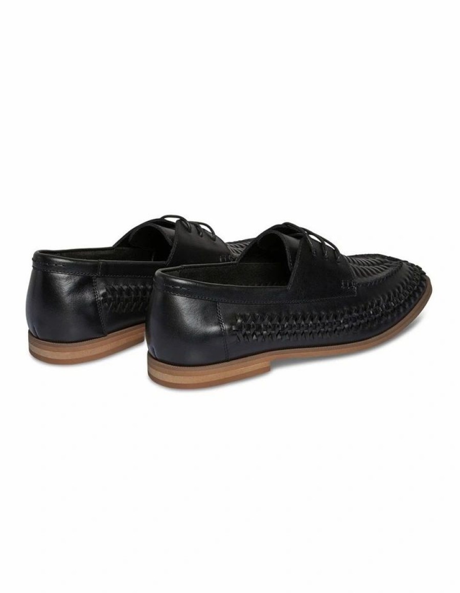 Shoes * | Johnny Bigg New Cohen Woven Lace Up Shoe In Black