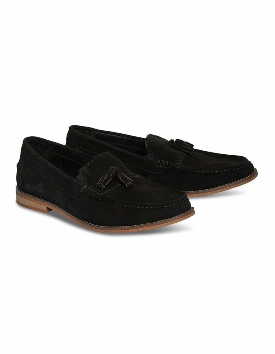 Shoes * | Johnny Bigg Cheaper Archie Suede Loafer In Black