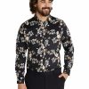 Big & Tall * | Johnny Bigg Less Expensive Miles Floral Print Shirt In Black