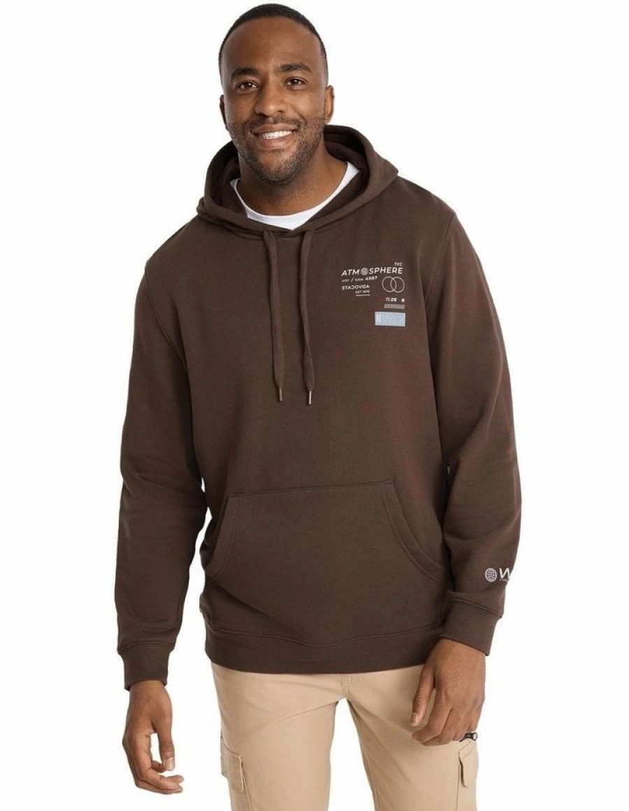 Big & Tall * | Johnny Bigg Crazy Deals Atmosphere Print Hoodie In Brown Chocolate