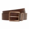 Accessories * | Johnny Bigg Official Eden Textured Reversible Prong Belt In Brown Chocolate