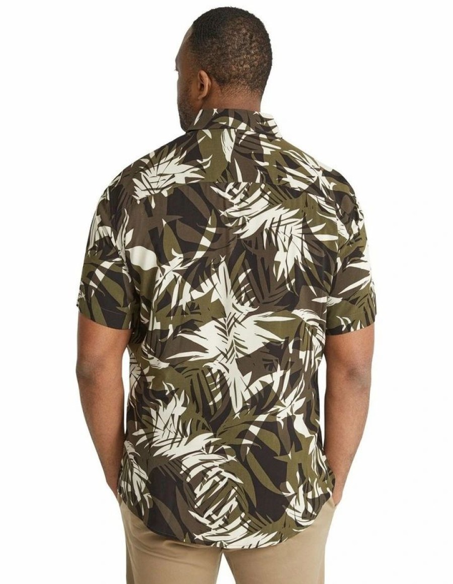 Big & Tall * | Johnny Bigg Hot Sell Rufus Tropics Print Shirt In Black