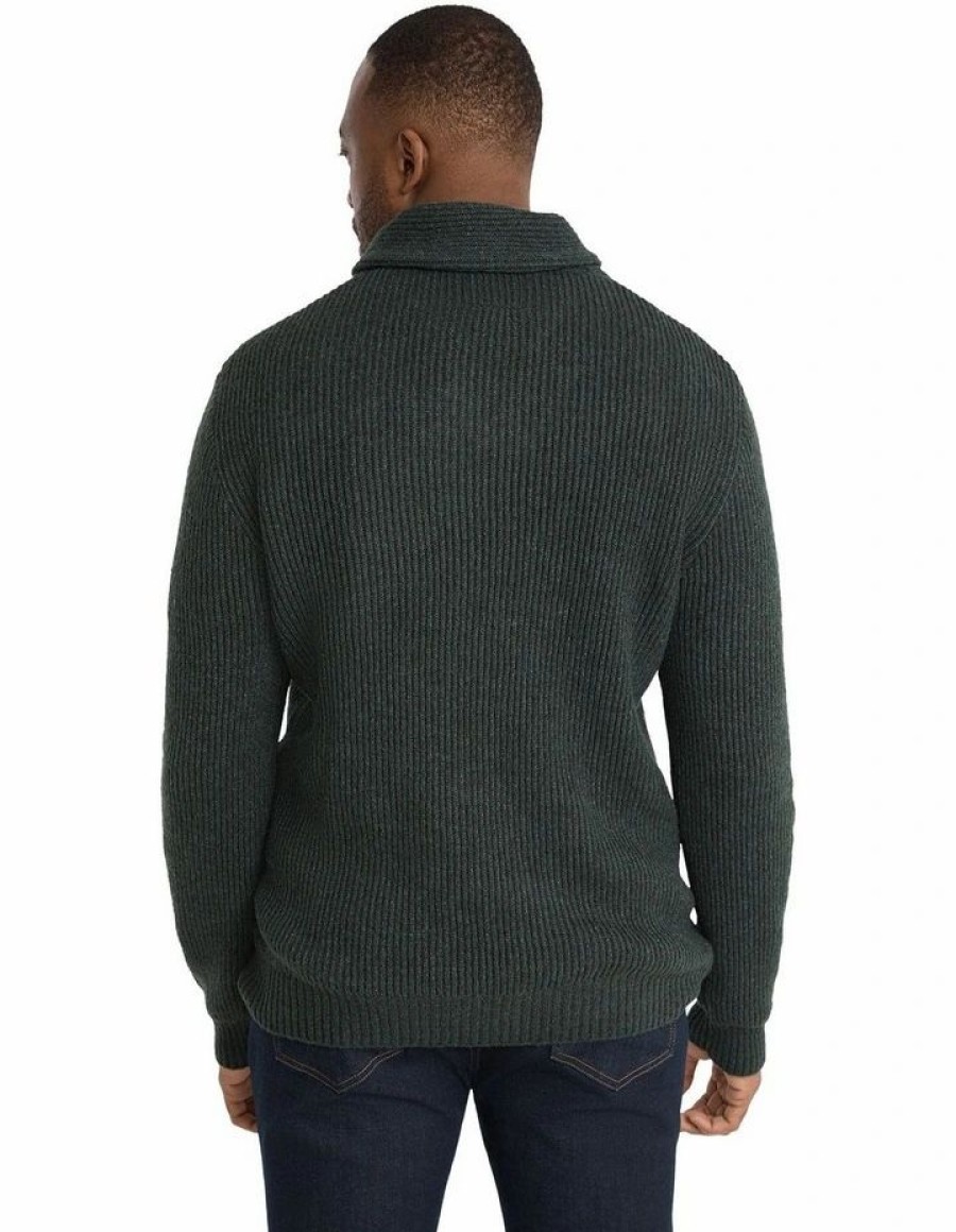 Big & Tall * | Johnny Bigg Clearance Porter Shawl Neck Sweater In Green Forest